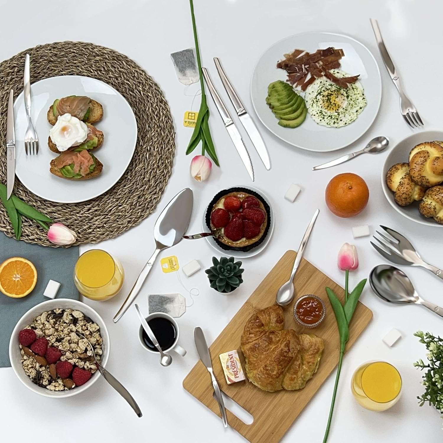 Lou Laguiole - Jet - fourchettes à gâteau 140mm - inox 18/0, finition miroir