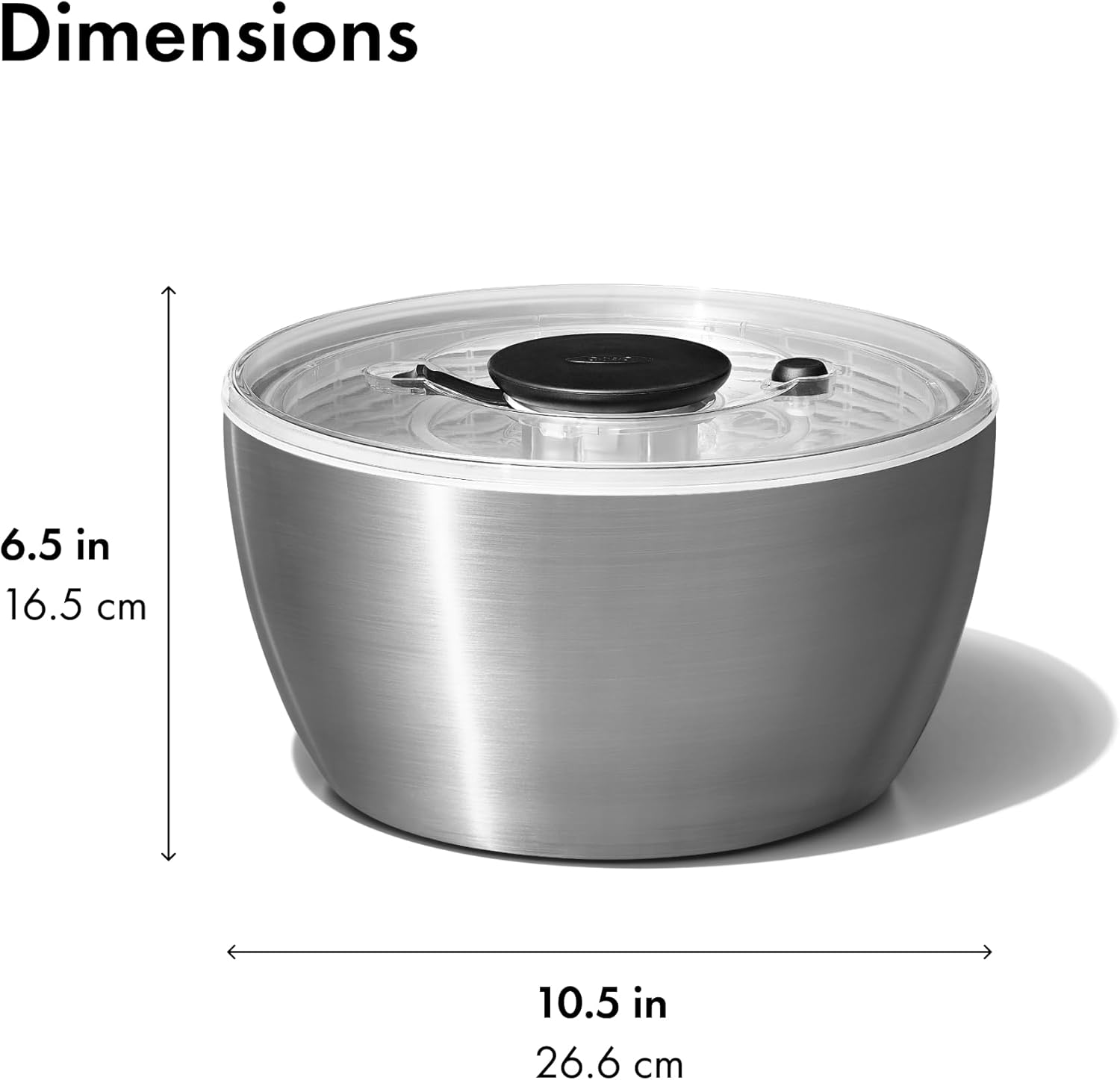 Oxo - Essoreuse à salade inox - grande capacité, poignée antidérapante - 1071497