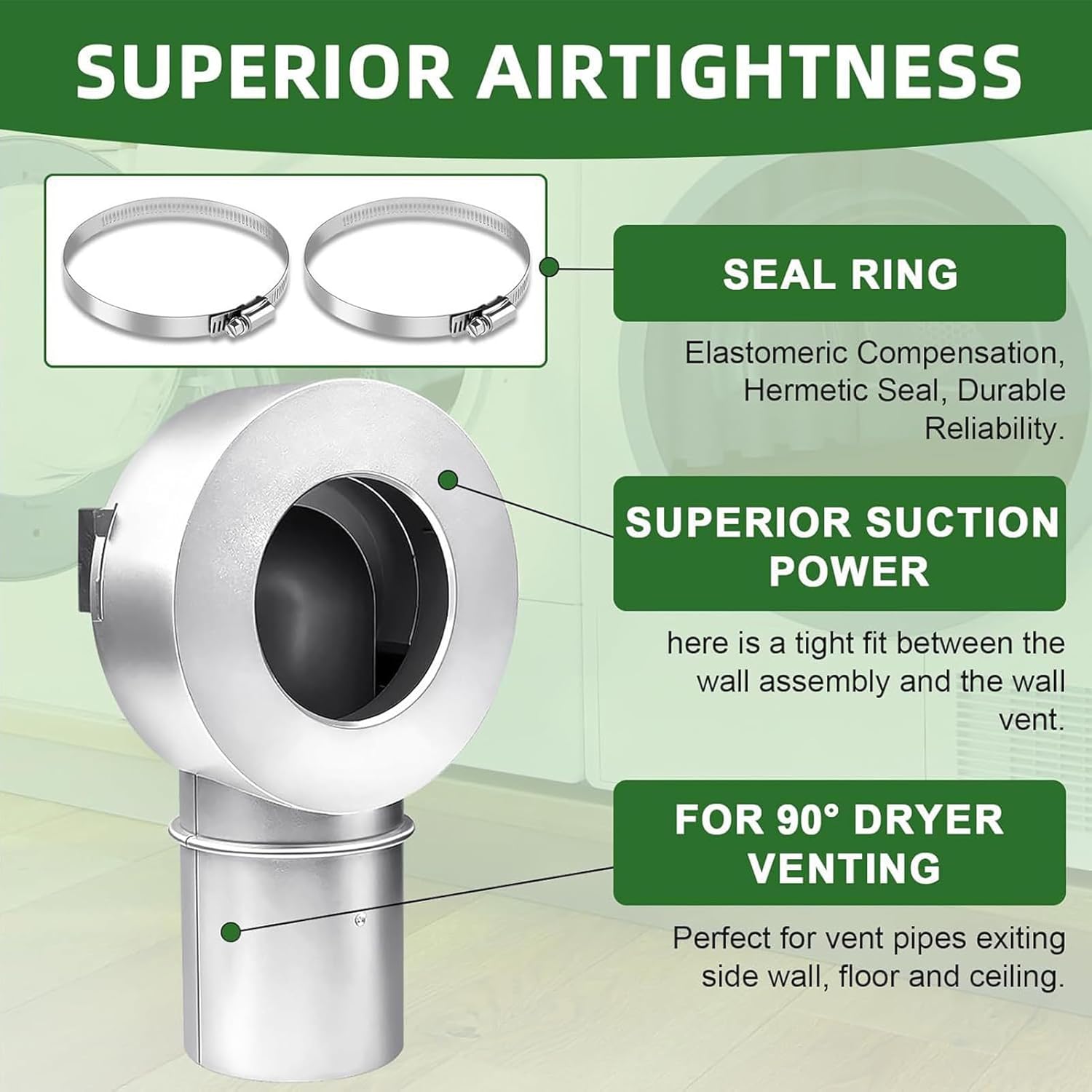Cocoarm - Raccord magnétique 90° inox, 4 pouces, installation facile