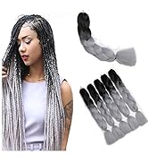 ShowJarlly Tresse Cheveux,5 Pièces Ombre Tresse Jumbo Cheveux, Meches Tresses Africaine,24 Pouce ...