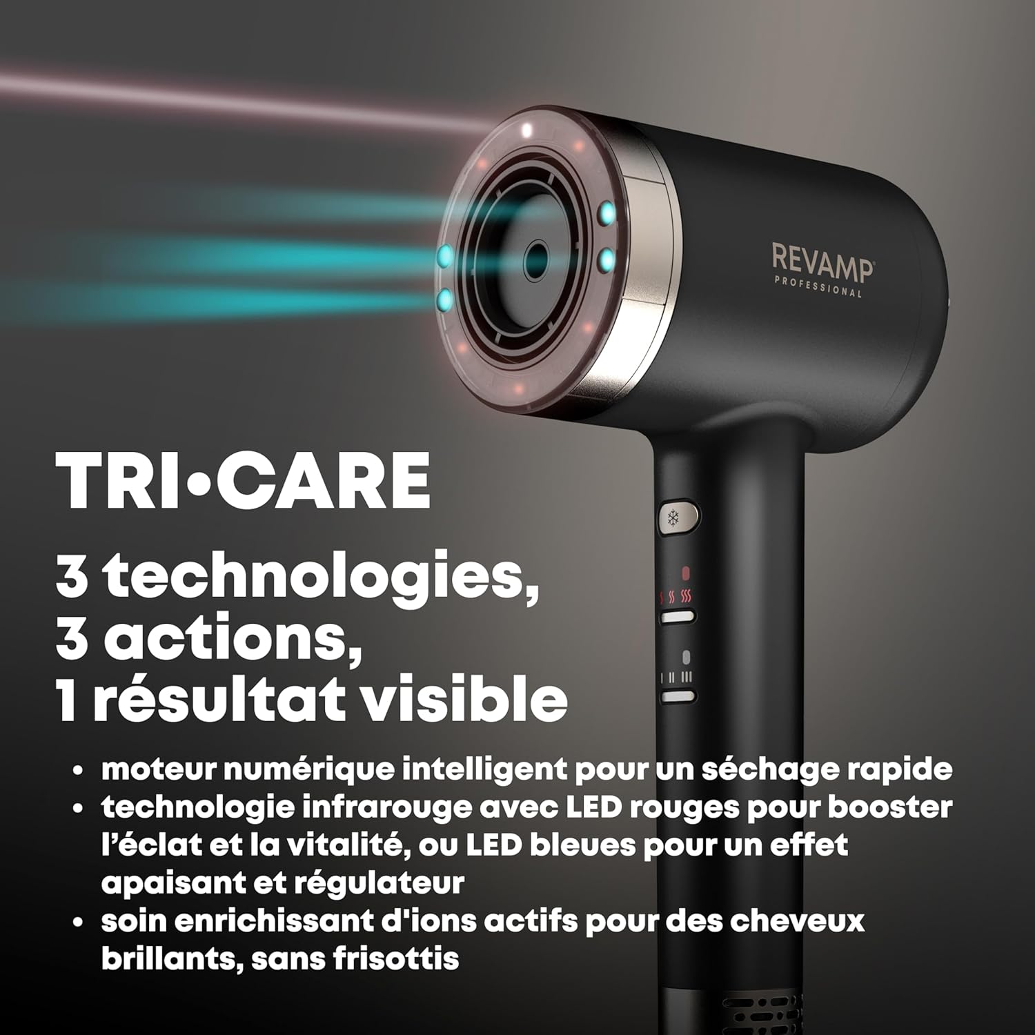 Revamp - Tri-Care pro - design compact - ions, infrarouge, huiles, 3 embouts