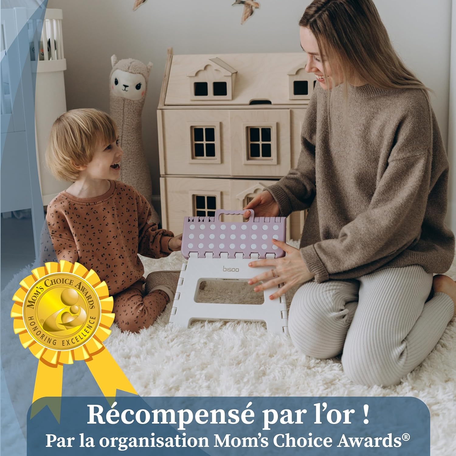 Bisoo - Tabouret pliable enfant, 22cm, portable WC/bain, lilas