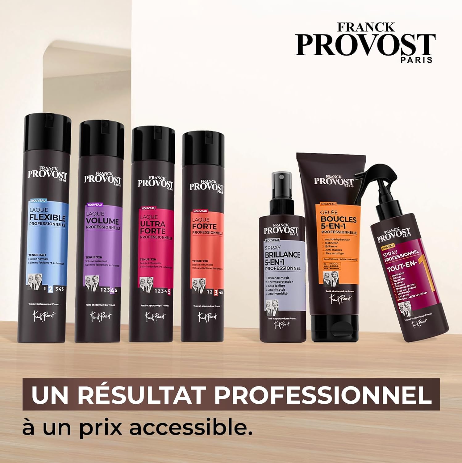 Franck Provost - Spray 200ml - brillance 5-en-1, thermoprotecteur, anti-frisottis