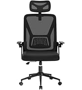 naspaluro Chaise de Bureau Ergonomique avec Accoudoirs Rabattables à 90°, Soutien Lombaire Unique...