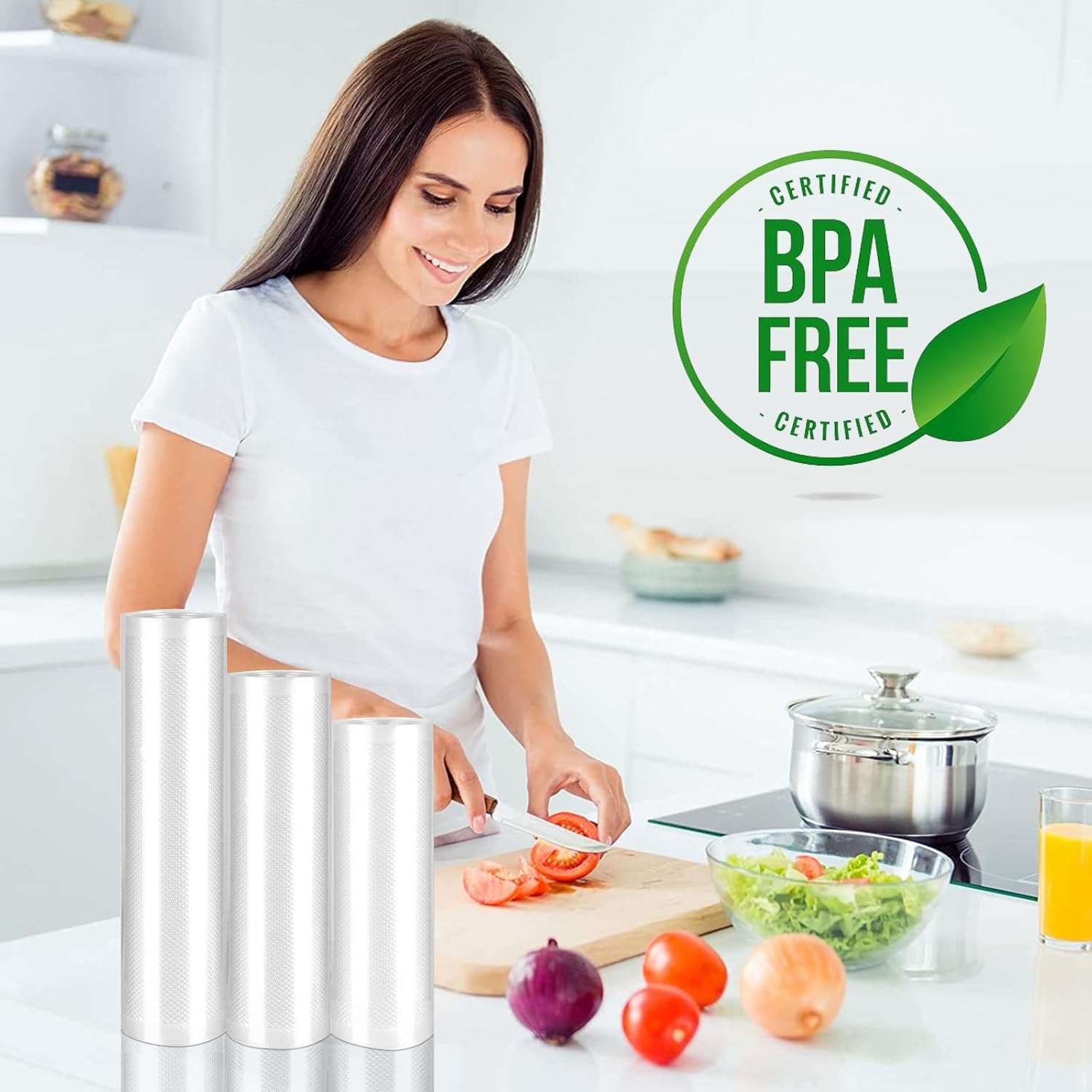 Sac sous vide alimentaire - pack 6 rouleaux - 28/25/20x300cm - sans BPA