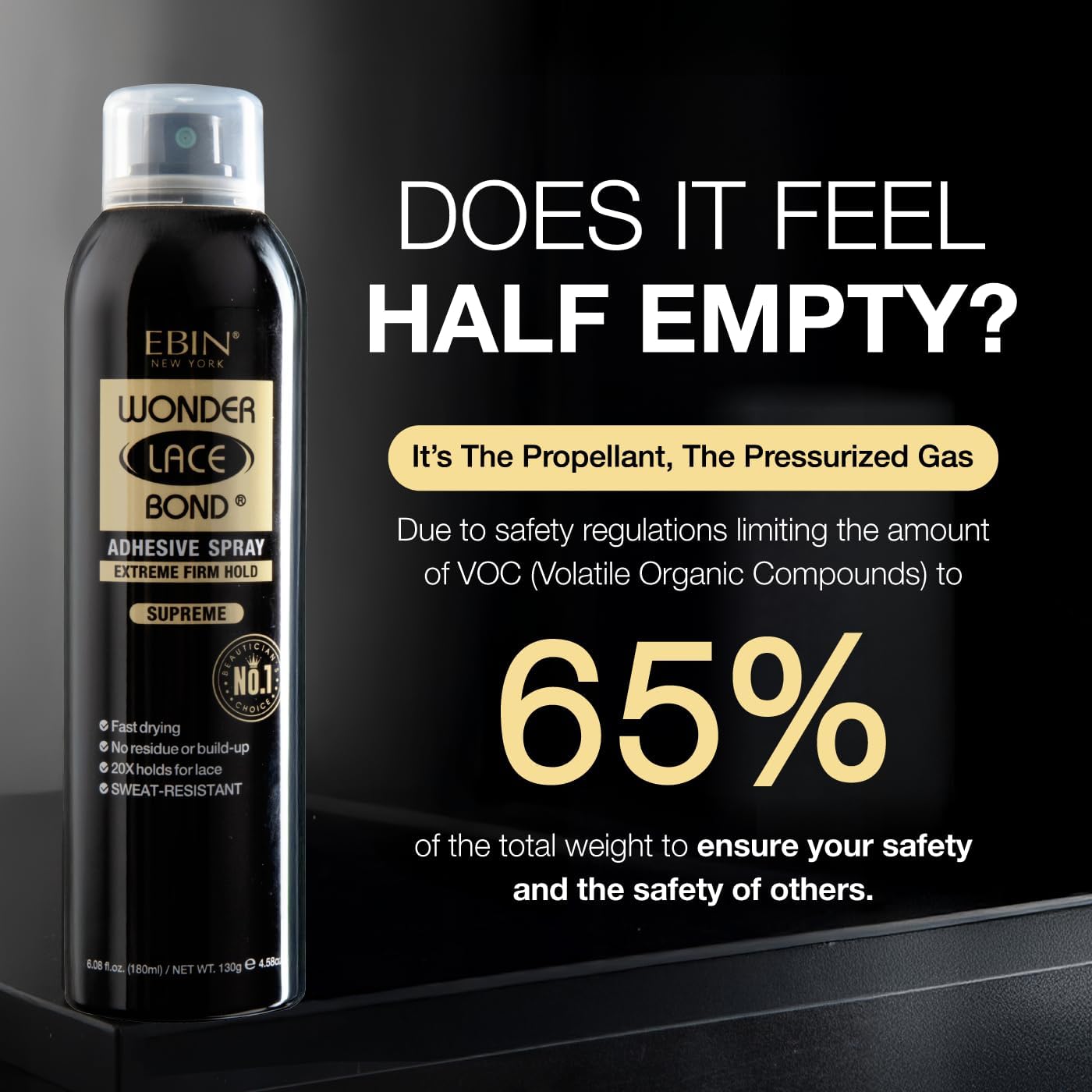 Ebin - Wonder Lace Bond Extreme Hold - spray 60g - adhérence suprême