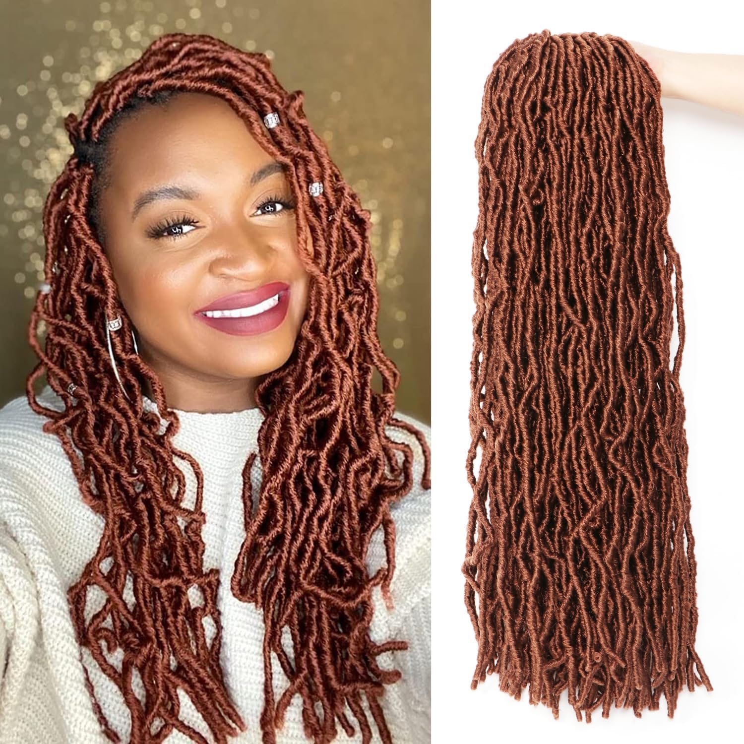 Faux locks crochet braids - soft locs - 60,9 cm - bouclées, lot de 7