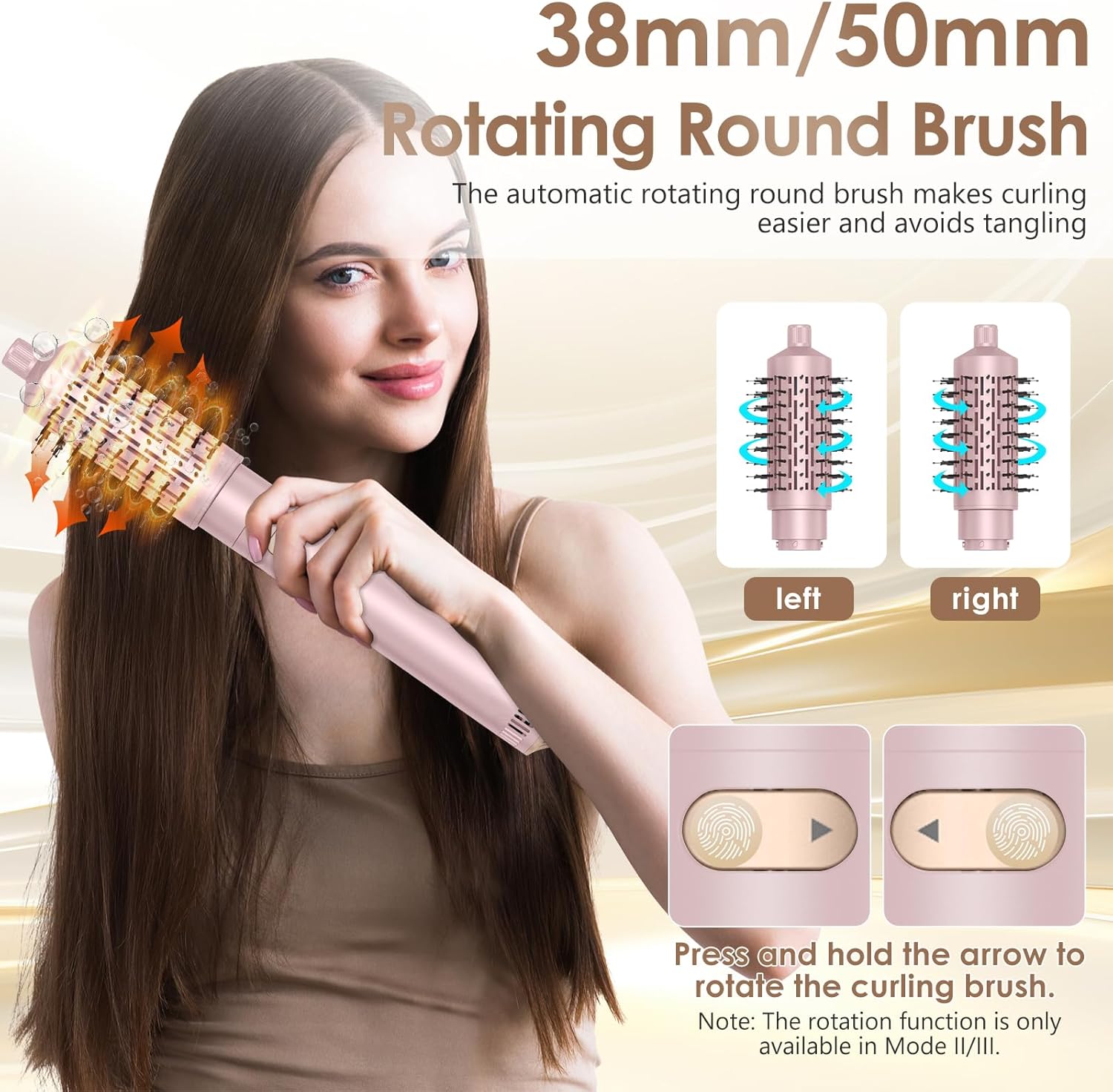 Brosse soufflante 3-en-1 - 800W - 38/50mm - ionique, 2 vitesses, 2 températures