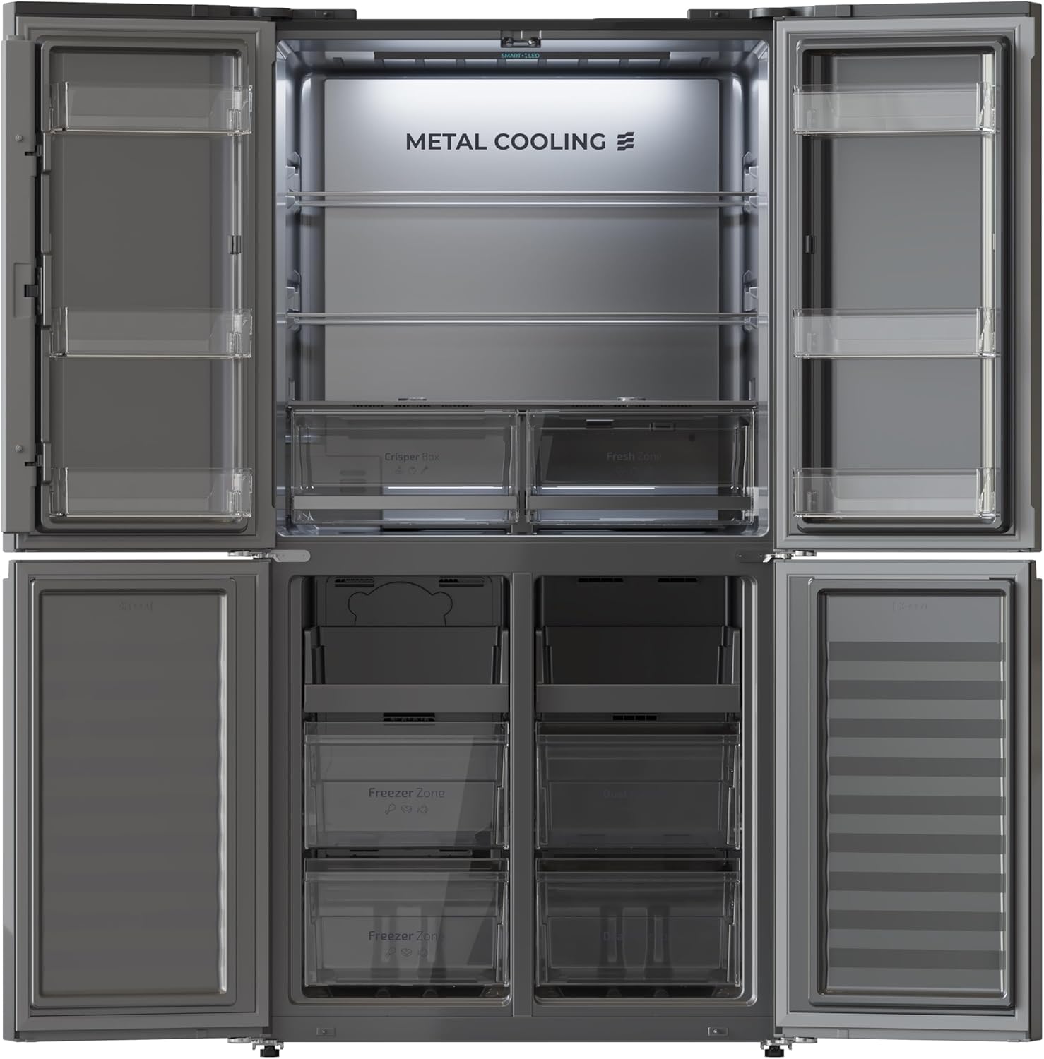 Cecotec - Bolero CoolMarket 4D, 90cm, 601L, Inverter, No Frost, 4 portes, 4D 601