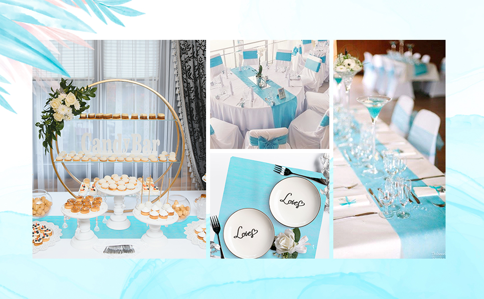 un collage de différents décors de table de mariage