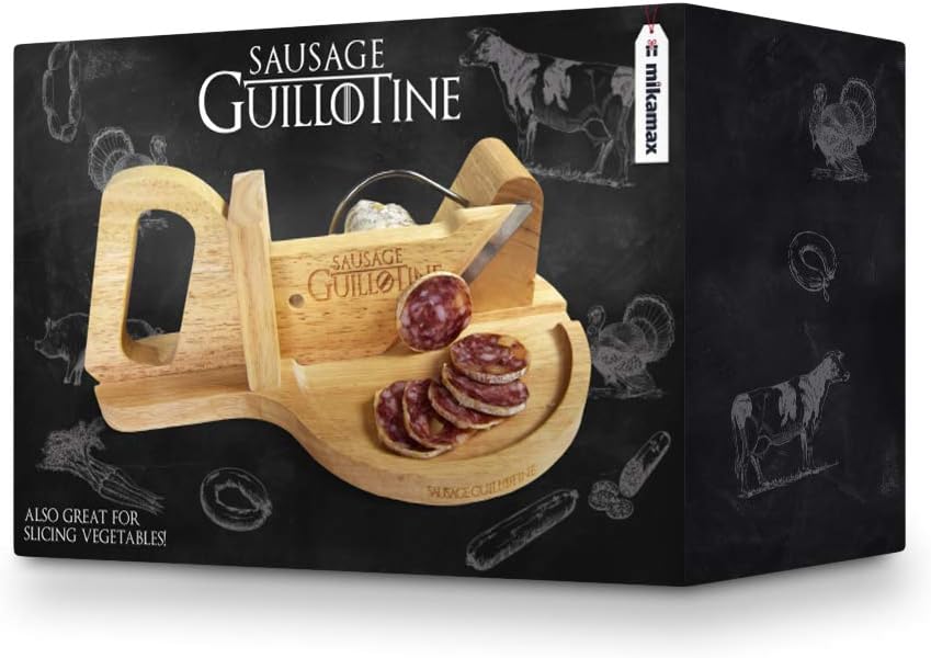 Mikamax - Guillotine à saucisse bois massif - coupe légumes et fromage