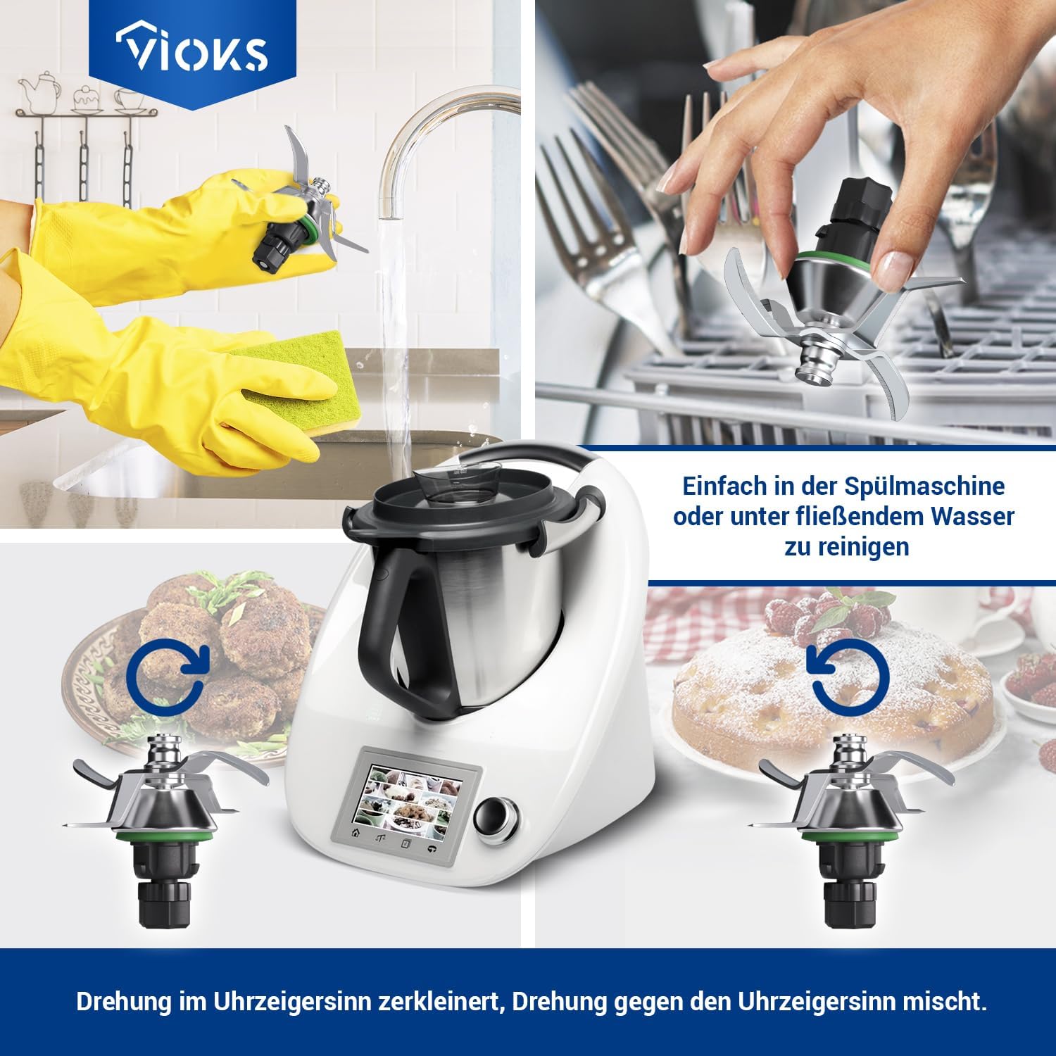 Vioks - lame de robot Thermomix, inox SUS420, accessoire TM5