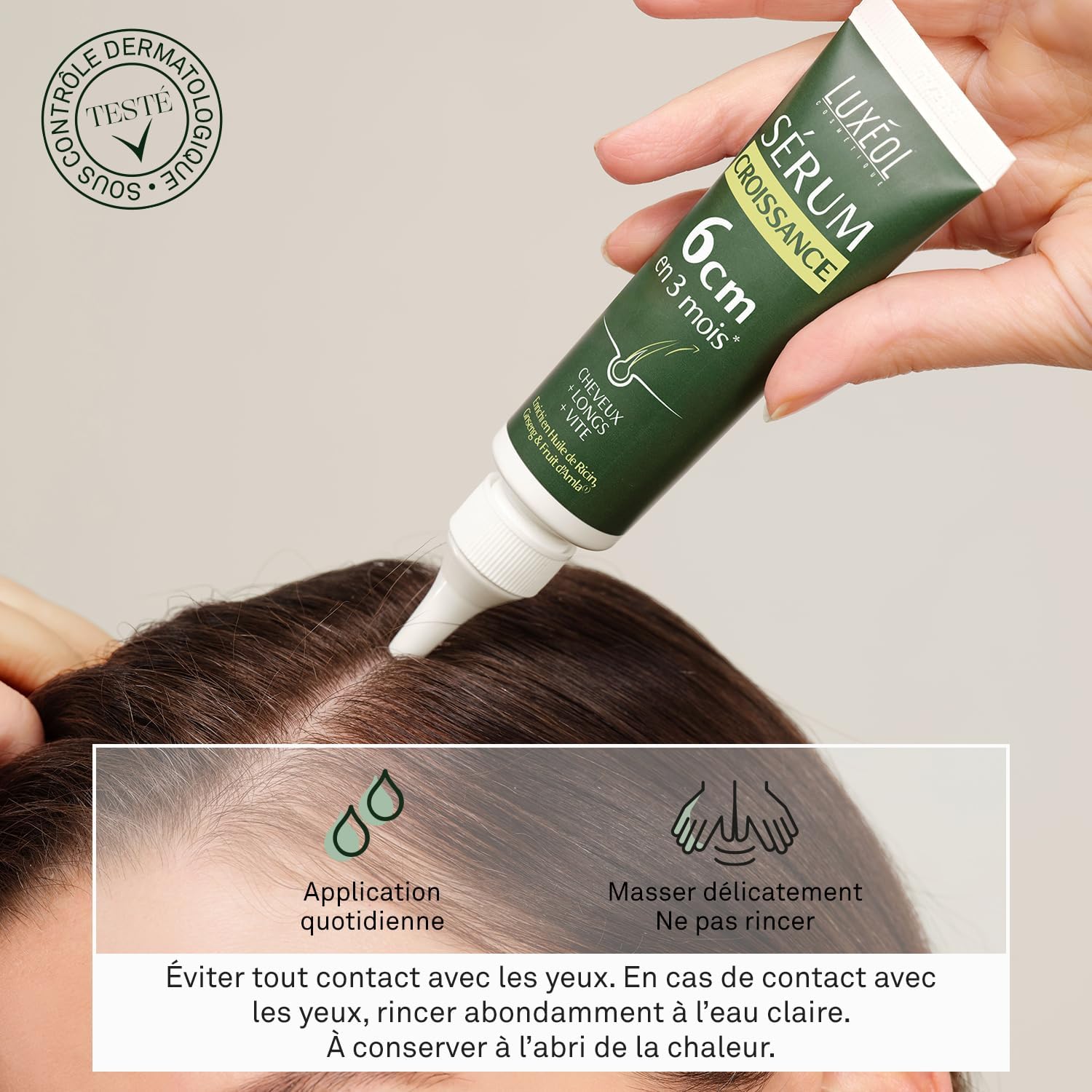 Luxeol - Sérum Capillaire 50ml - Croissance +6cm, huile ricin, amla, ginseng