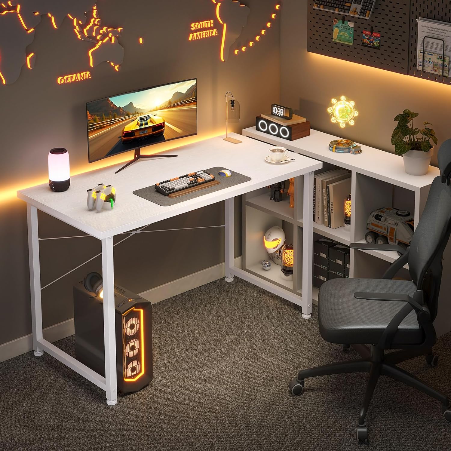 ODK - Bureau d’ordinateur compact - 100x48cm - espace gain de place