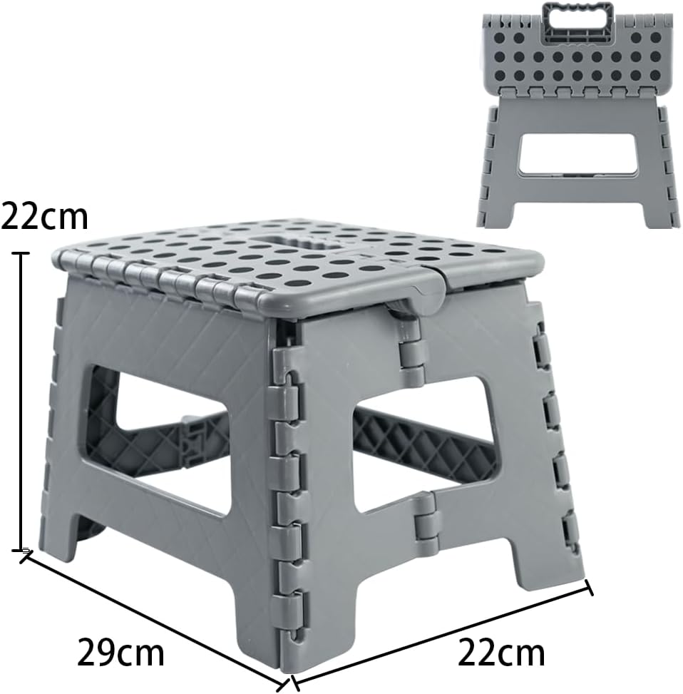 Armo - Tabouret pliable avec poignée - compact, 150 kg max, gris