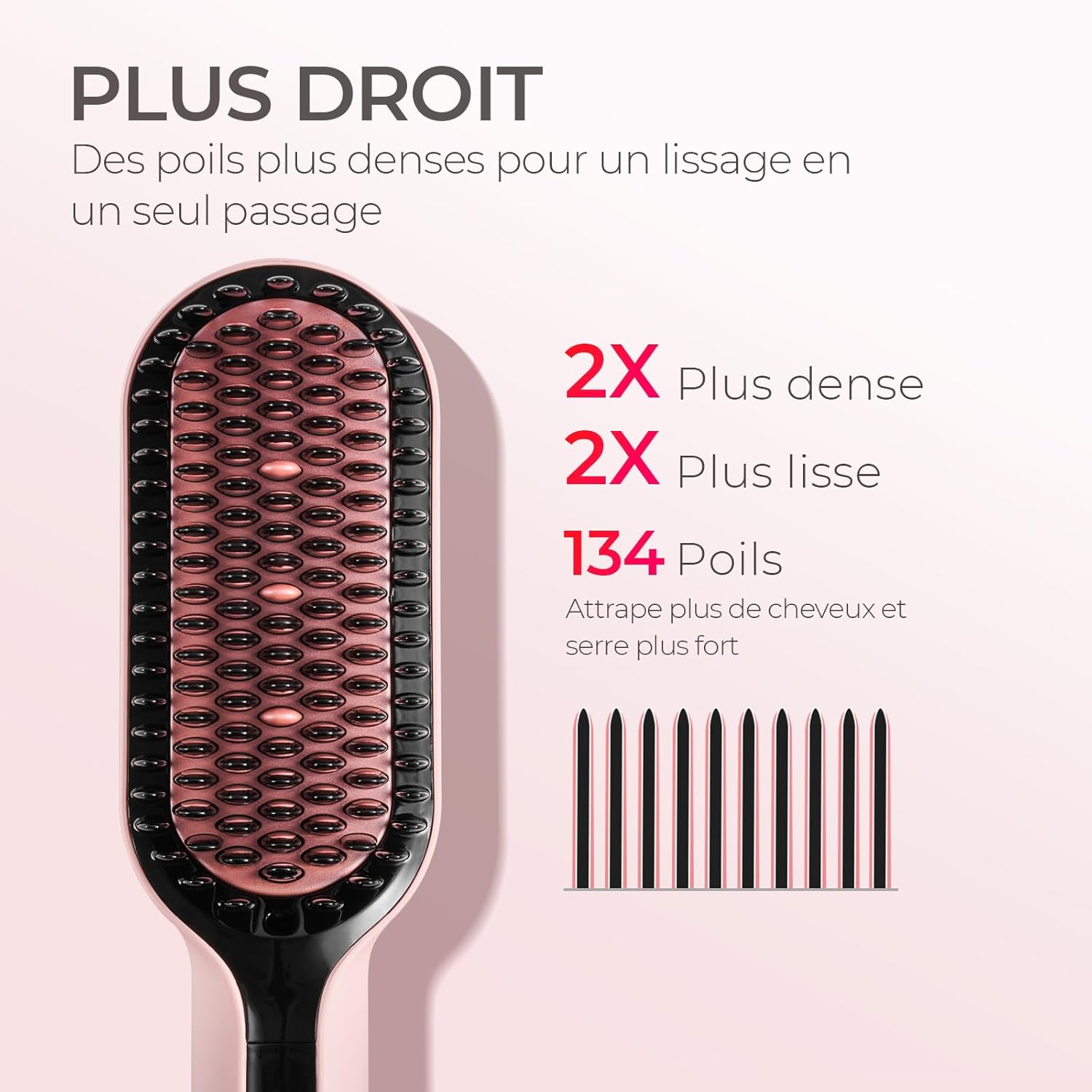 TYMO - Ionic Plus - brosse lissante - 16 températures, écran LCD, double tension