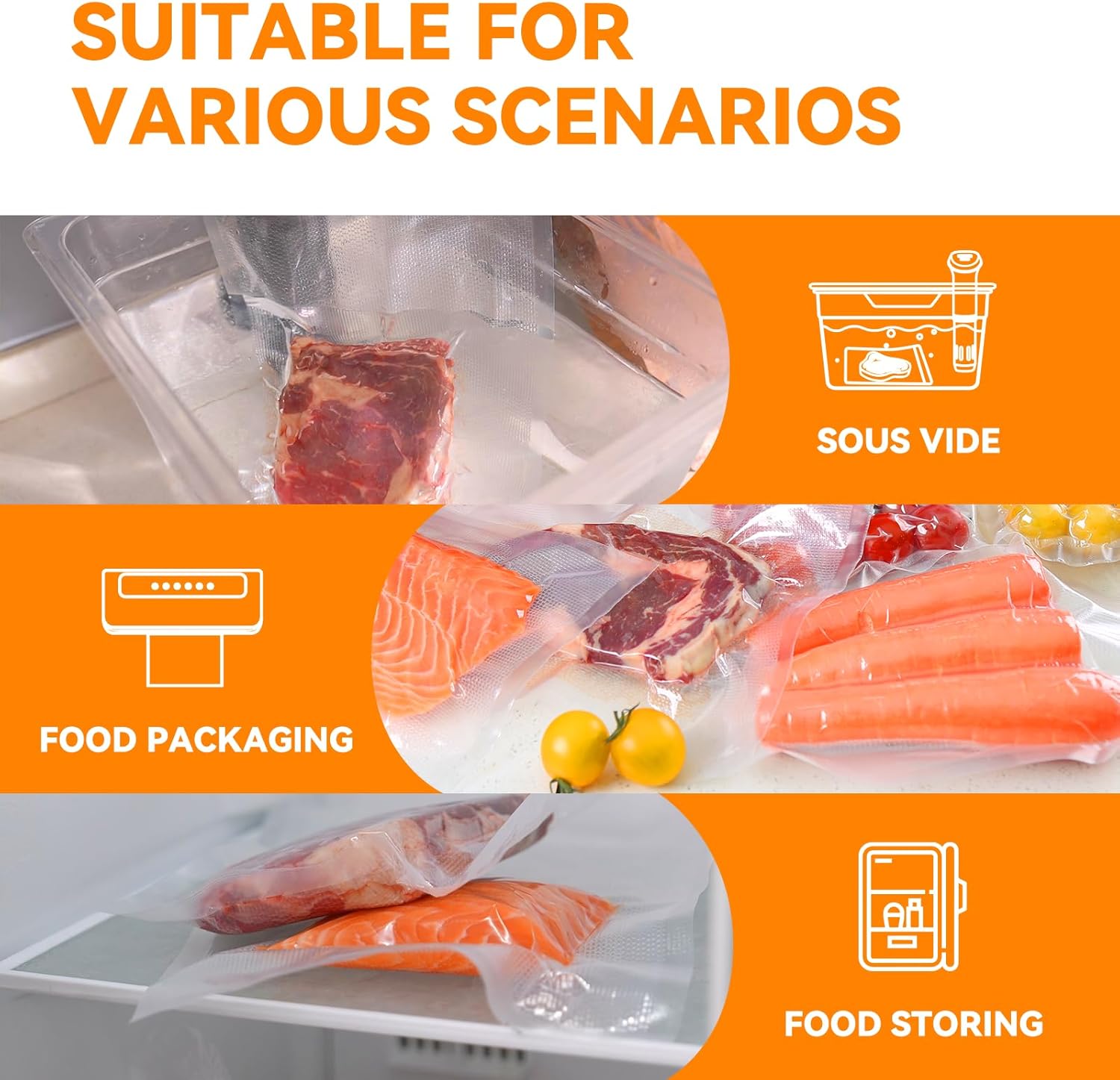 Wevac - Lite 200 Sacs - 20x30cm - sachets sous vide, sans BPA, alimentation