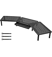 BONTEC Support Moniteur Double Réglable en 3 Hauteurs avec Tiroir, Support d'Organisateur de Bure...