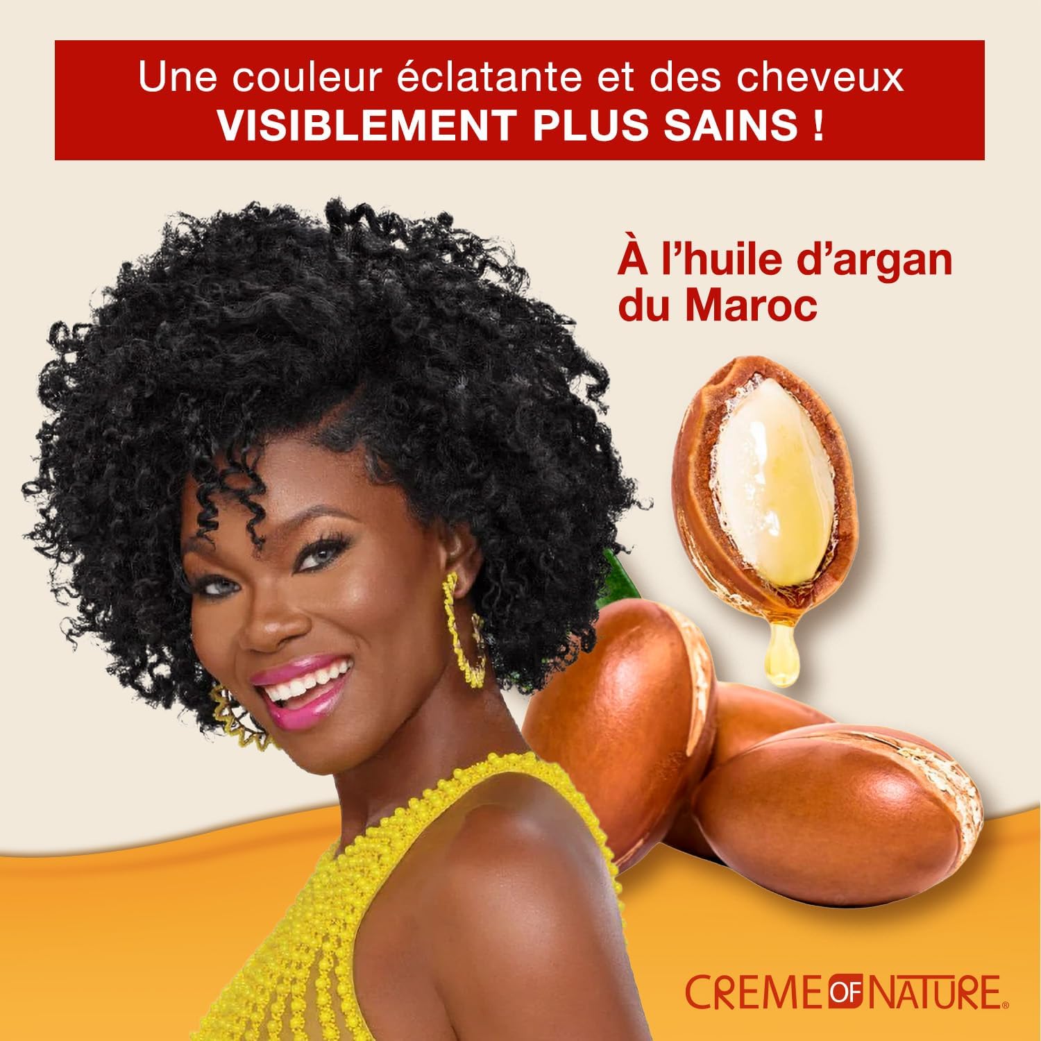 Creme of Nature - Argan Oil coloration permanente - couvre 100% cheveux blancs, soin argan noir intense