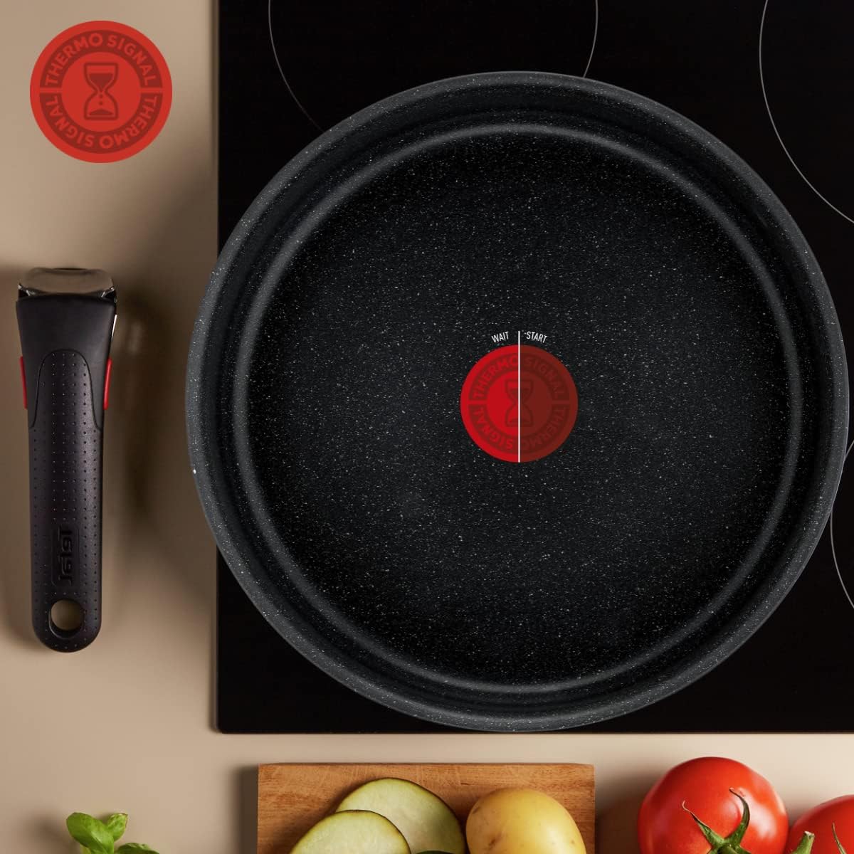 Tefal - Ingenio Black Stone - 7 pièces - induction, antiadhésif, empilable, fabriqué en France