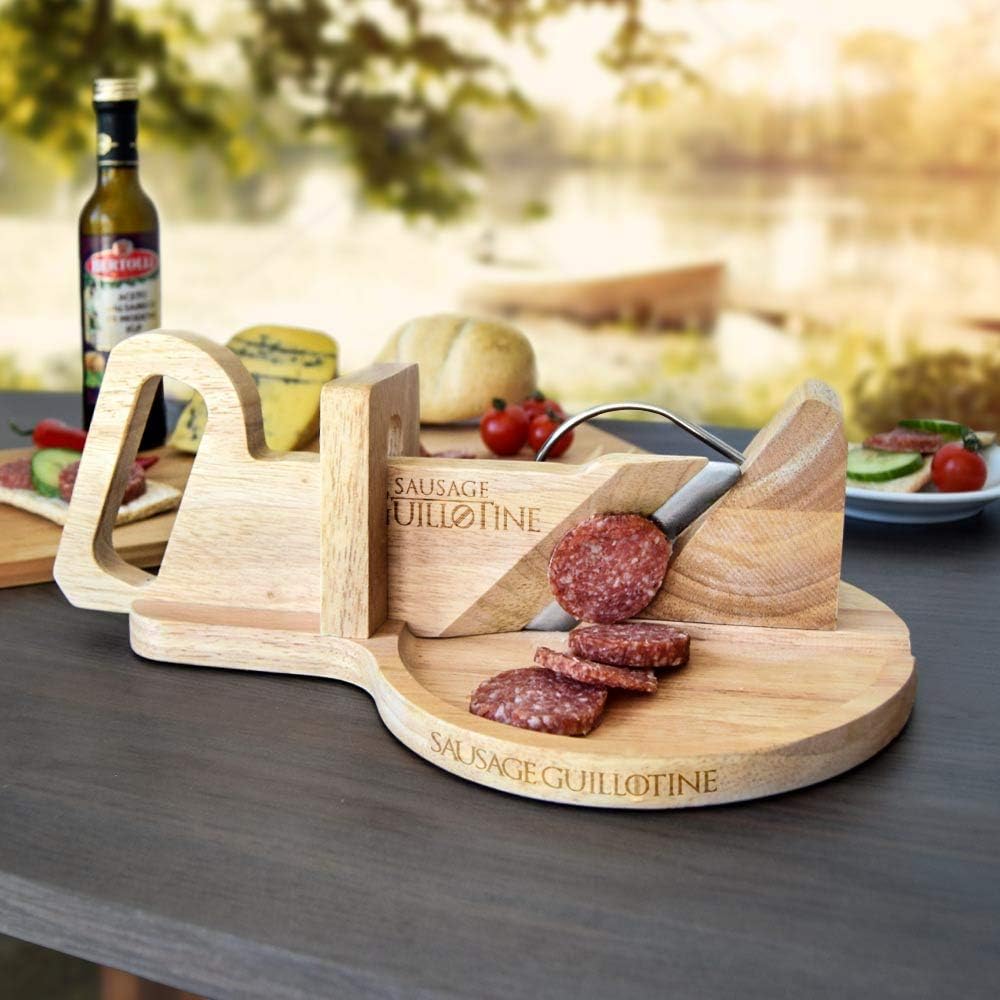 Mikamax - Guillotine à saucisse bois massif - coupe légumes et fromage