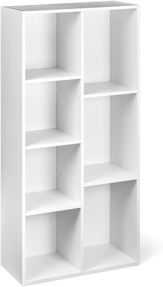 m-dealz Basics - bibliothèque 7 compartiments, 50x24x106 cm, blanc