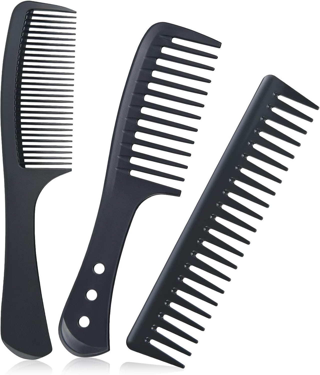 URAQT - Peignes larges carbone - 3 pièces - antistatiques, résistants chaleur