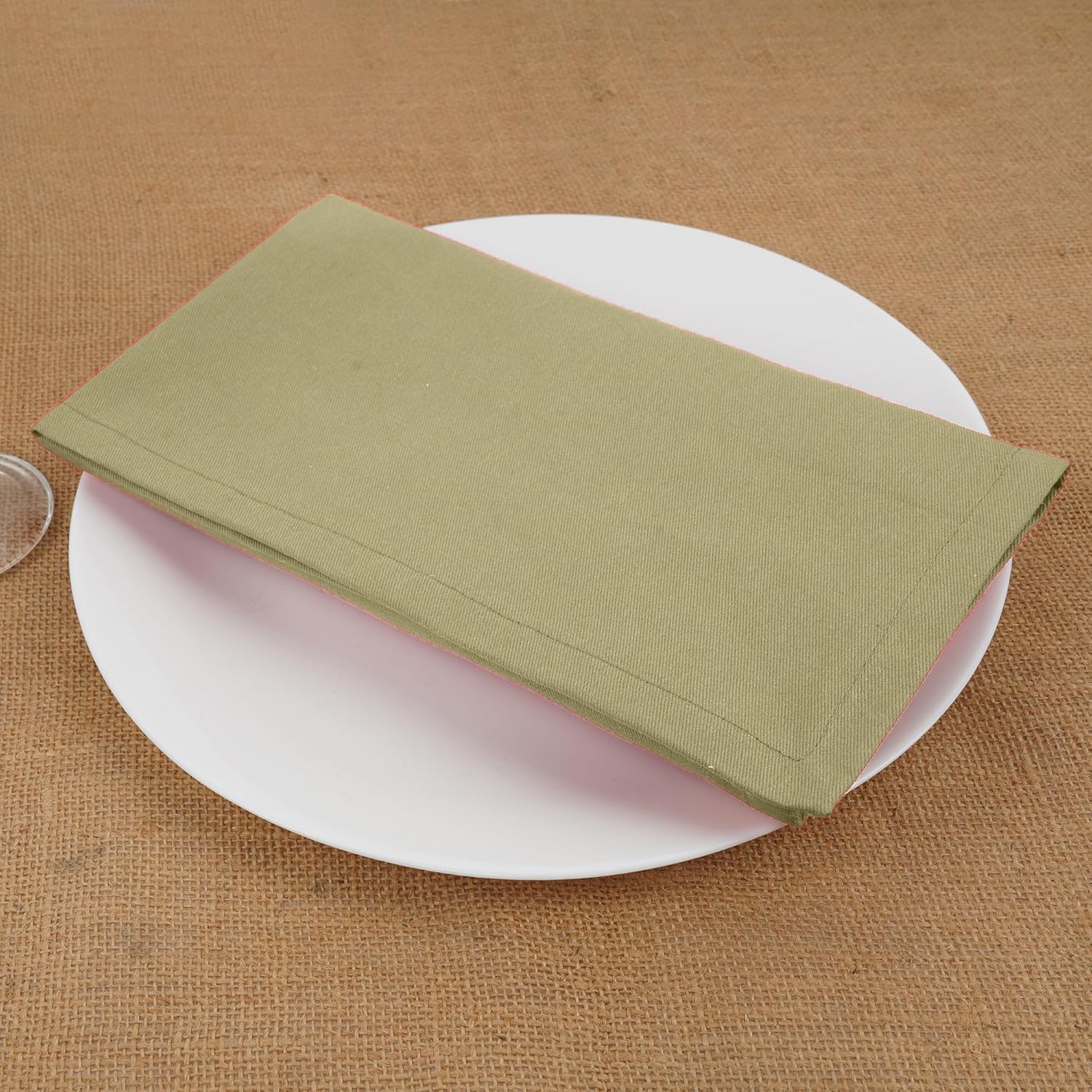 Sweet Needle - serviettes de table lot de 12 - 45x45cm coton épais coins arrondis