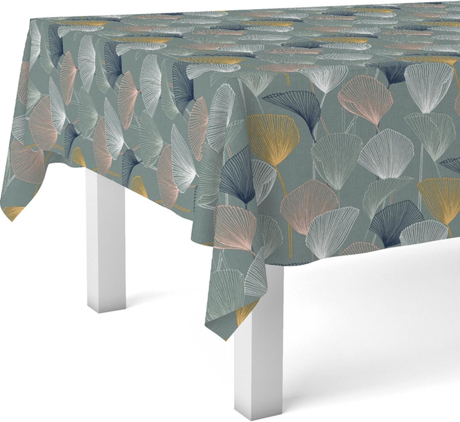 Nappe en toile cirée rectangulaire - 250x140 cm - anti-taches, imperméable, facile à entretenir, bleu