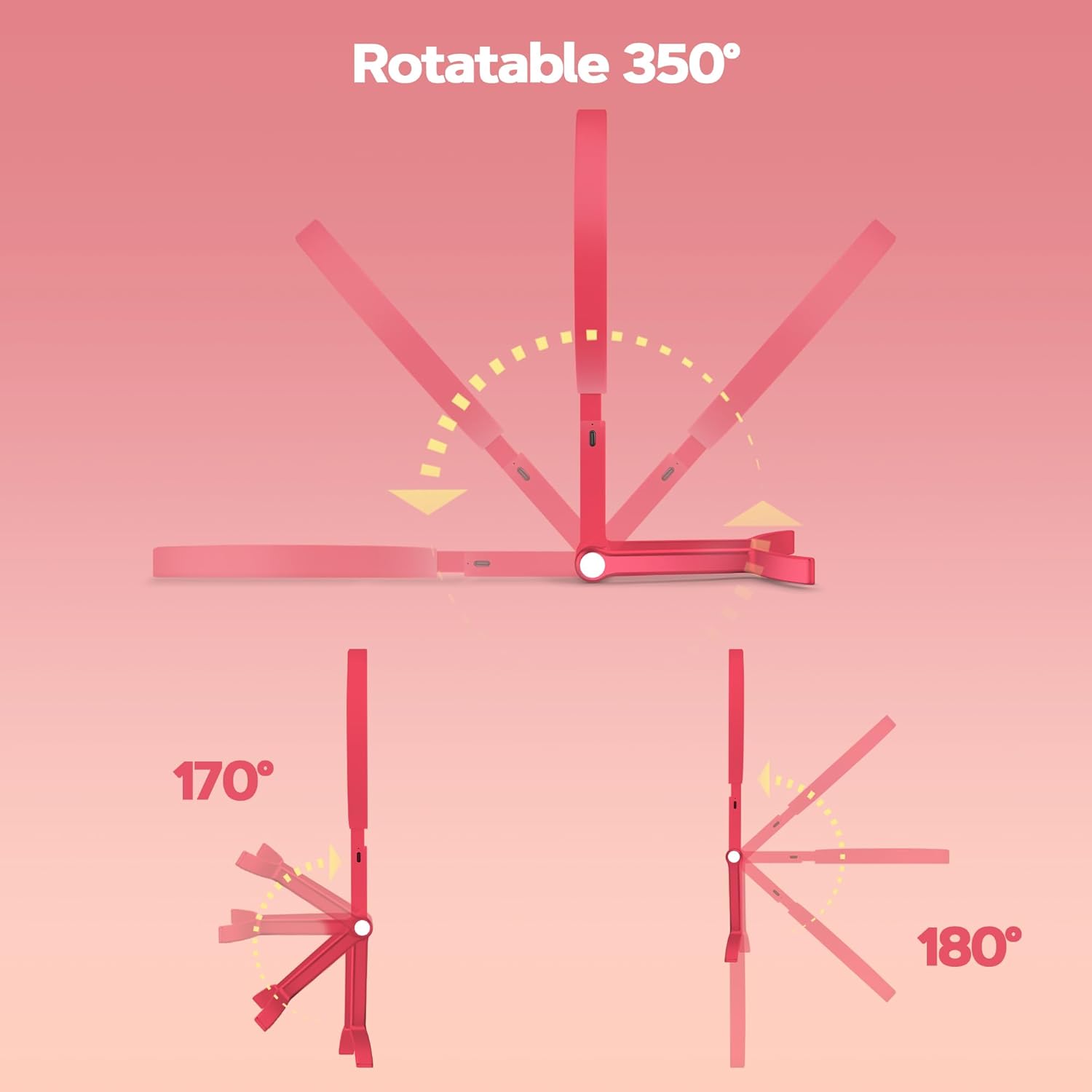 B Beauty Planet - miroir maquillage double face, pliable, lumière 3 couleurs