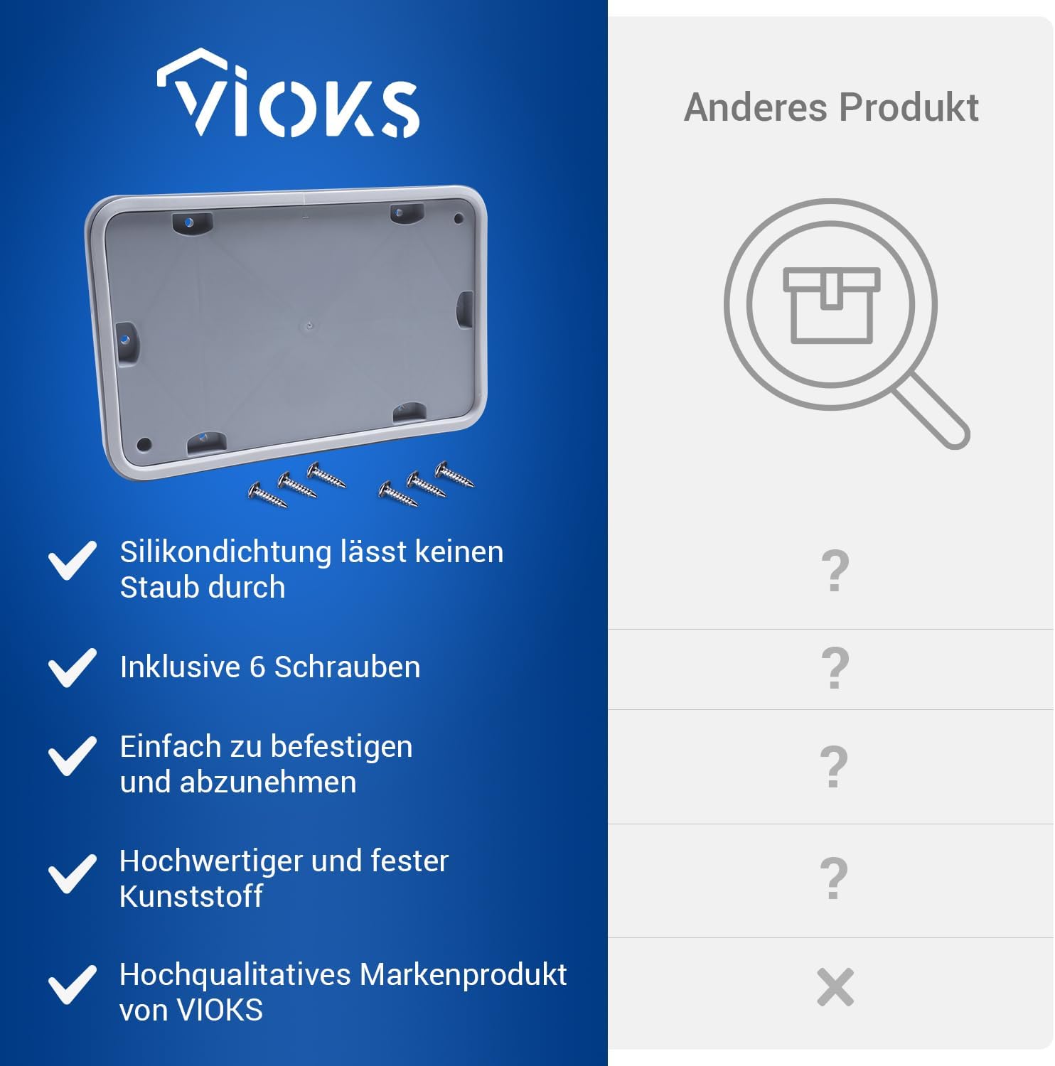 VIOKS - porte de service - 225x145x6mm - 6 vis, accessoire sèche-linge