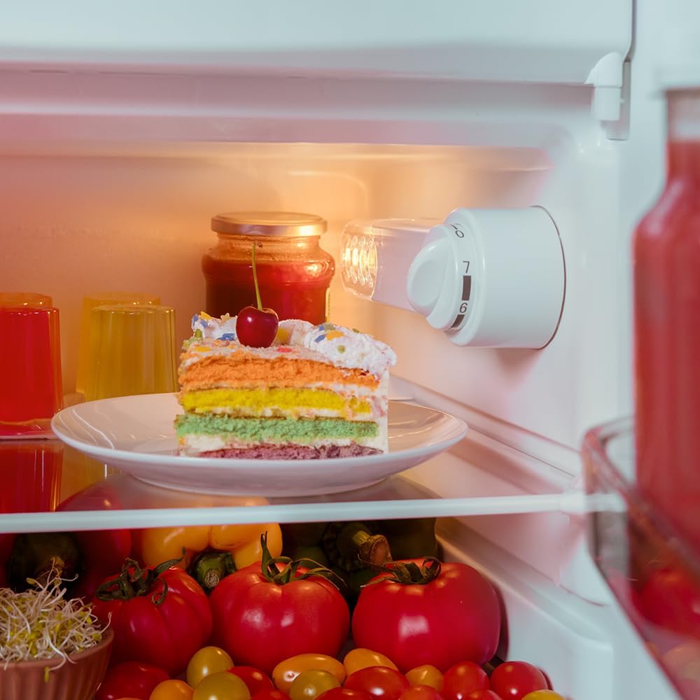 Cecotec - Bolero CoolMarket TT Origin - 110L - mini frigo rétro vert, éclairage LED, poignée chromée, ICEBOX, classe E, 