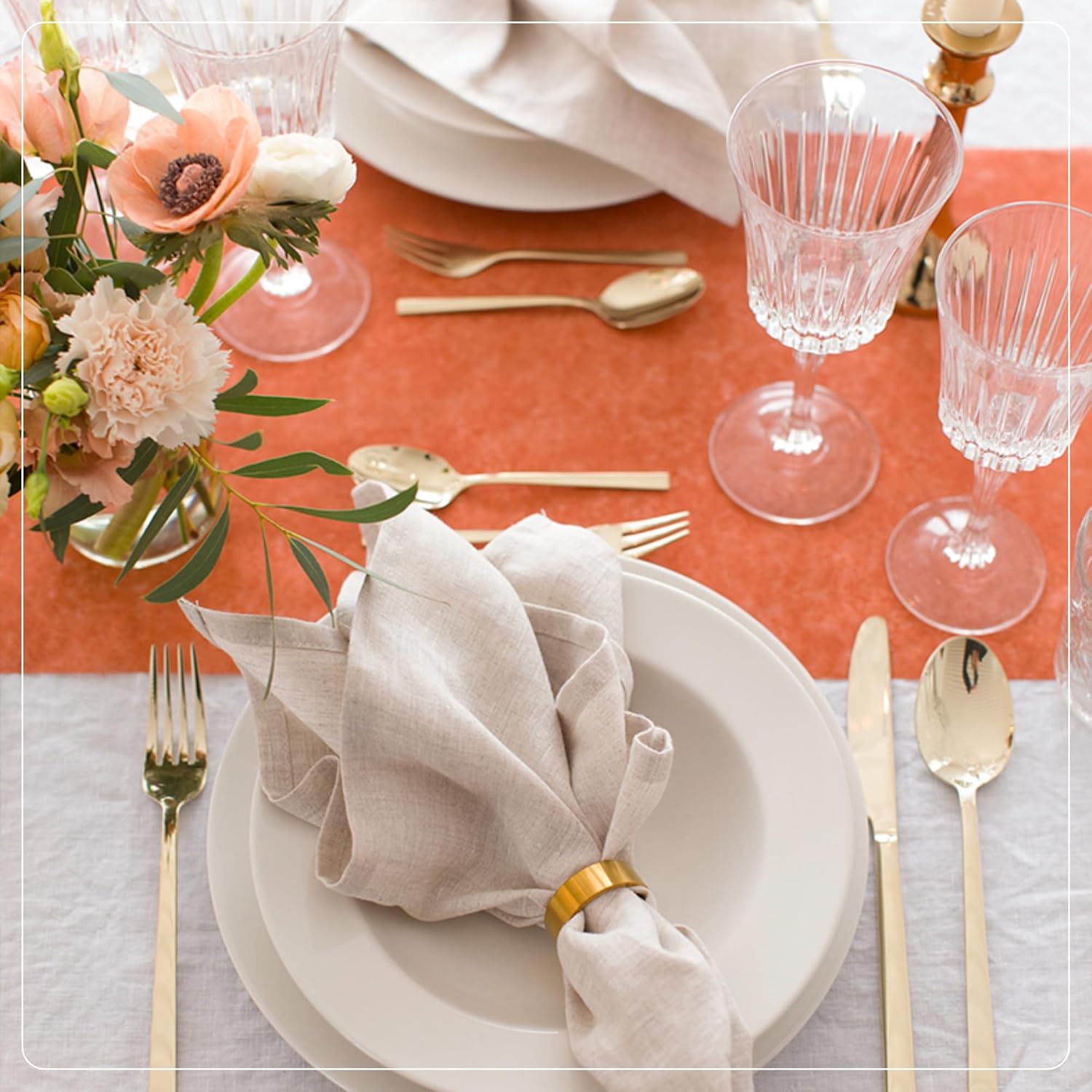 100%Mosel - Chemin de table non-tissé terracota - 30x2500cm - déco anniversaire et mariage