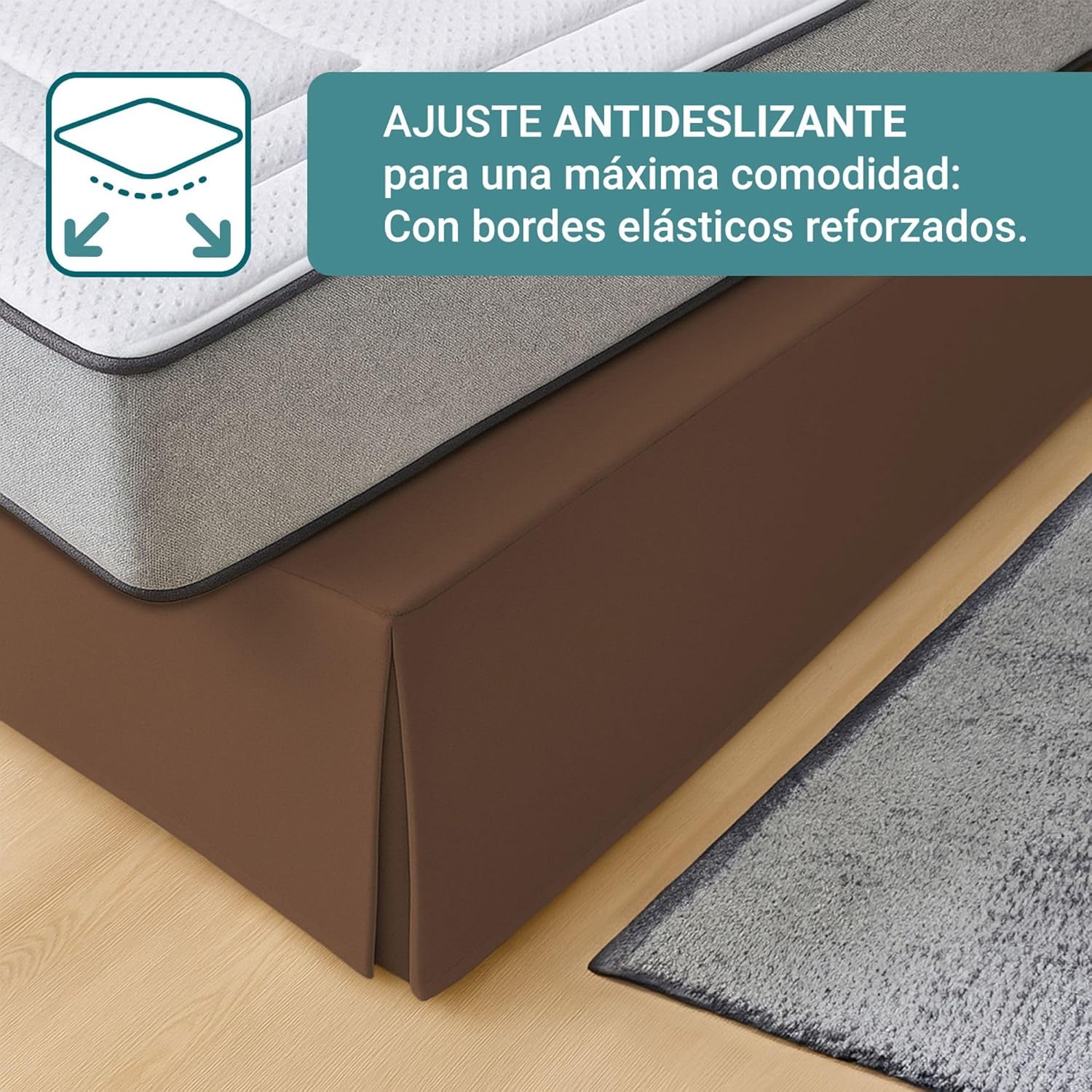Drap-housse canapé - marron - 105x190/200 cm - antidérapant, respirant, fabrication Espagne