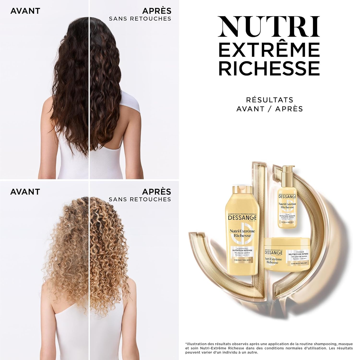 DESSANGE - Nutri-Extrême Richesse Routine - 280/110ml - Cheveux très secs, nutrition intense