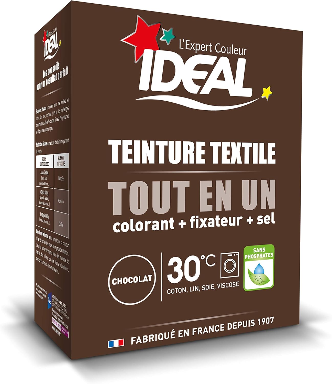 Ideal - Teinture Textile Tout en Un - 350g - coloris chocolat