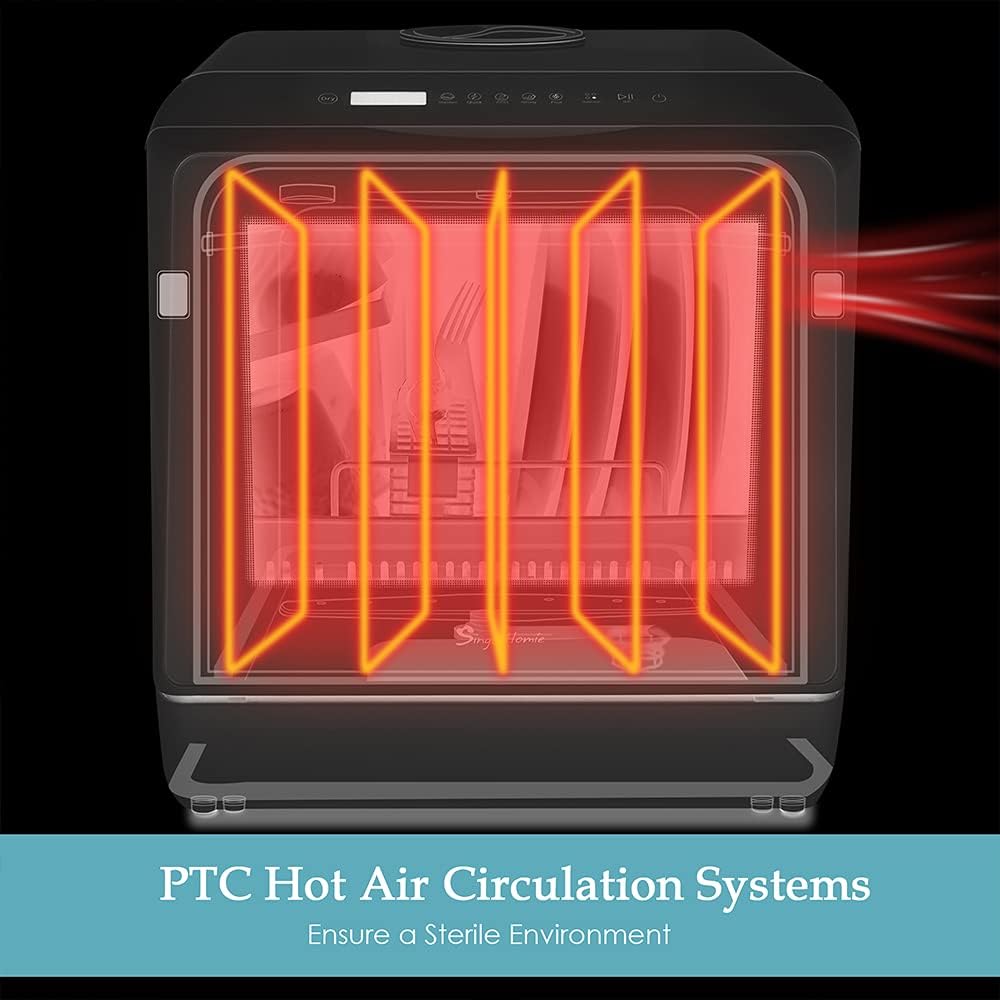 Lave-vaisselle de table - compact - 5 programmes, écran LED, portable