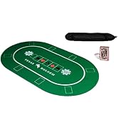 KrockaZone. - Tapis de poker professionnel XXL 100 x 60 cm + sac de transport & jeu de cartes – Tapis de poker