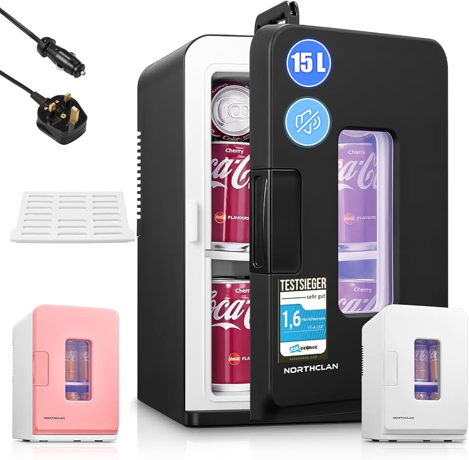 NORTHCLAN - Mini frigo 15L - chambre/voiture - chaud/froid, ECO mode