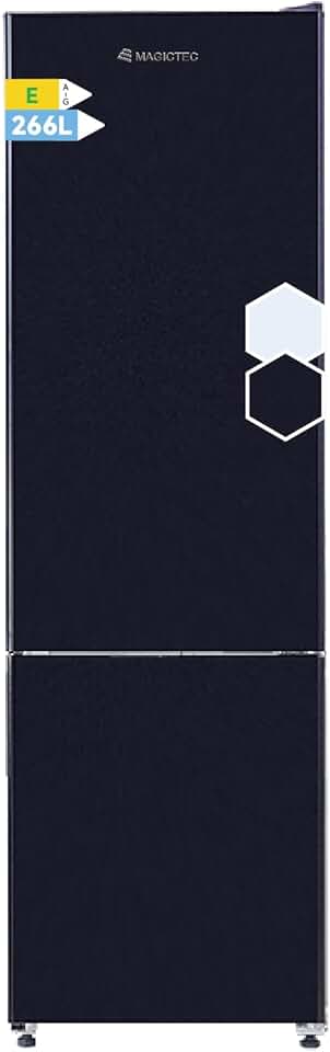 magictec - combiné réfrigérateur/congélateur - 266L - No Frost, LEDs, métallique