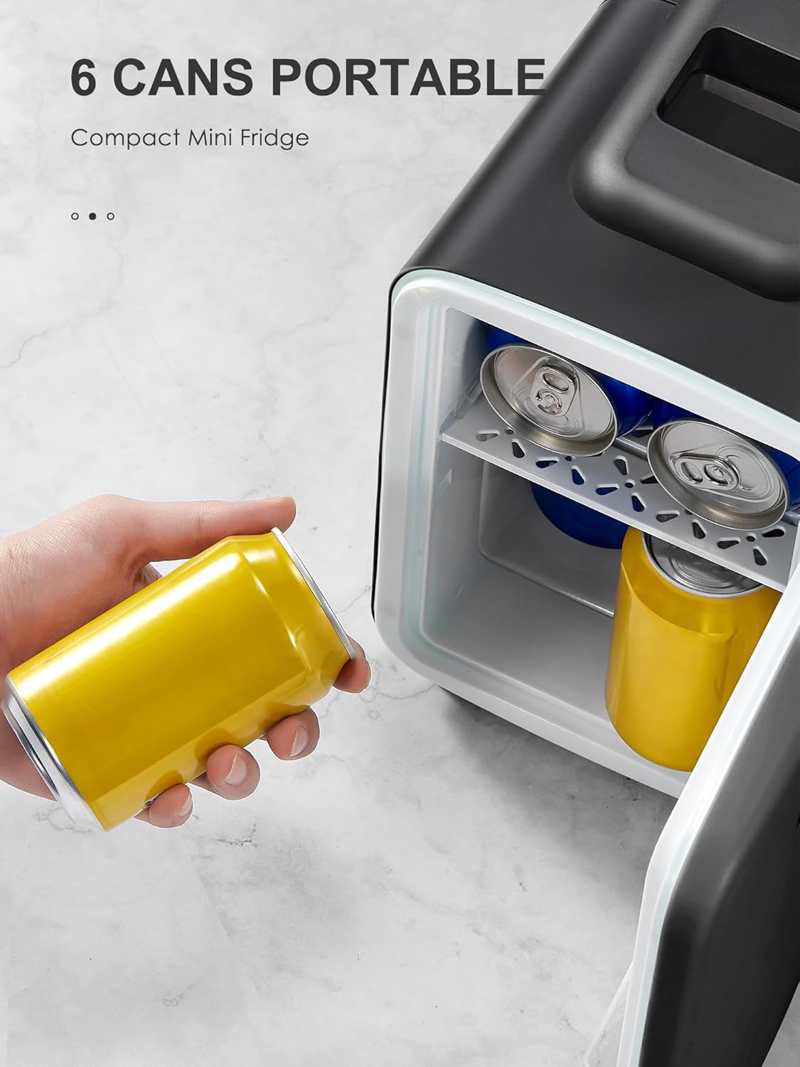 Reemix - Mini Frigo - 4L, 6 canettes - Chaud/froid, silencieux, 12V/240V