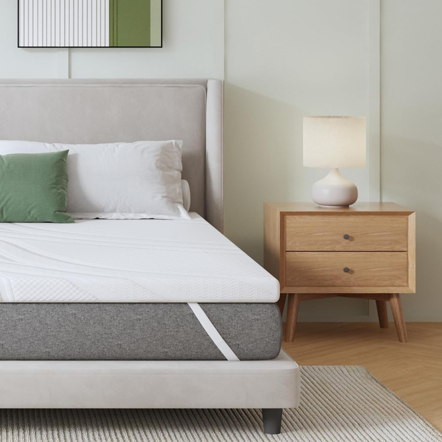 Novilla - surmatelas gel mémoire de forme - 80x200 cm - 7,5 cm épaisseur, déhoussable, antidérapant