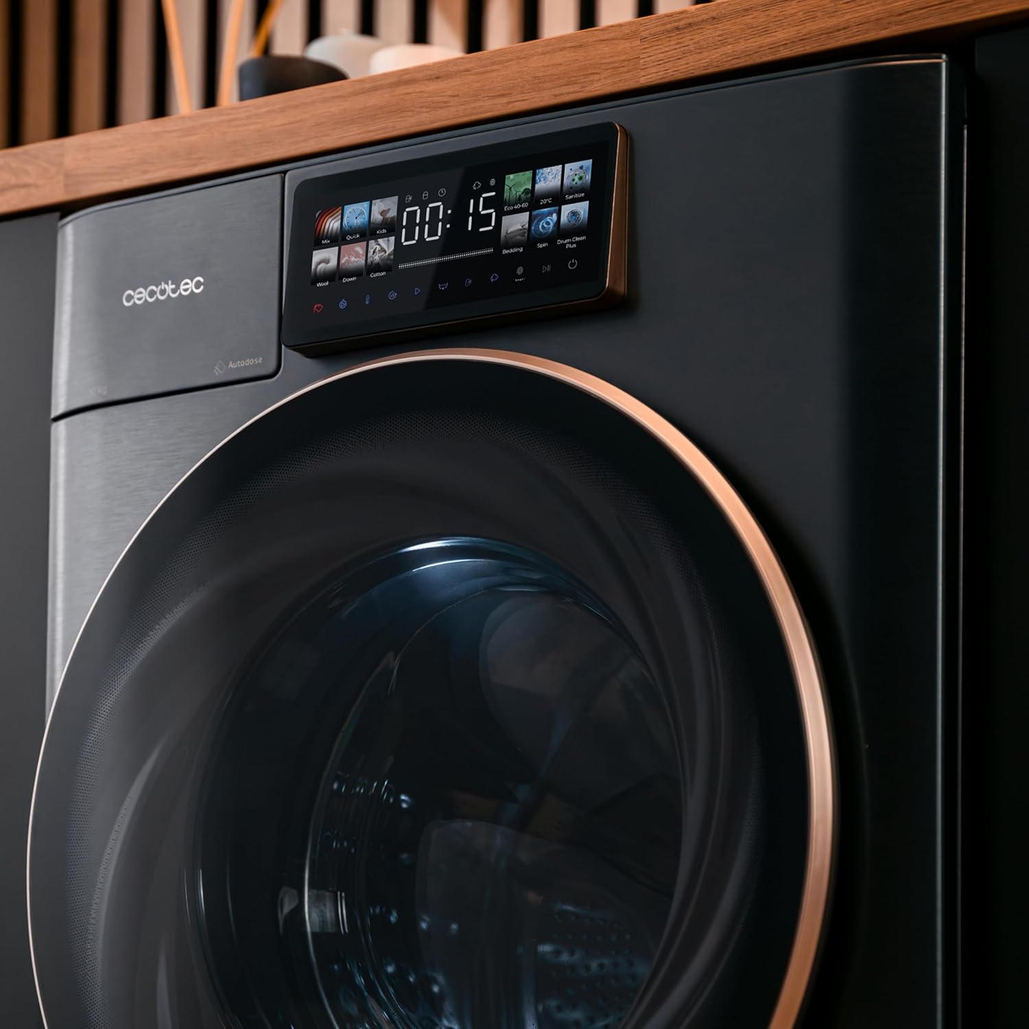 Cecotec - Bolero DressCode (Autodose Inverter 3D Steel) - 10kg, 1400 tr/min, écran 9,2