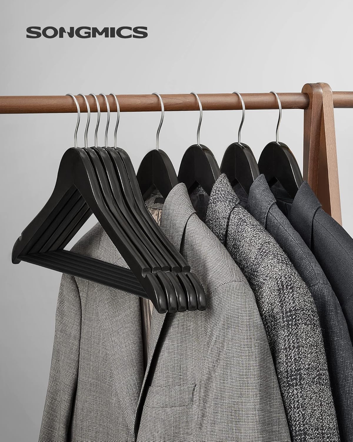 SONGMICS - cintres bois, lot de 20, antiglisse, pivotant, CRW02B-20