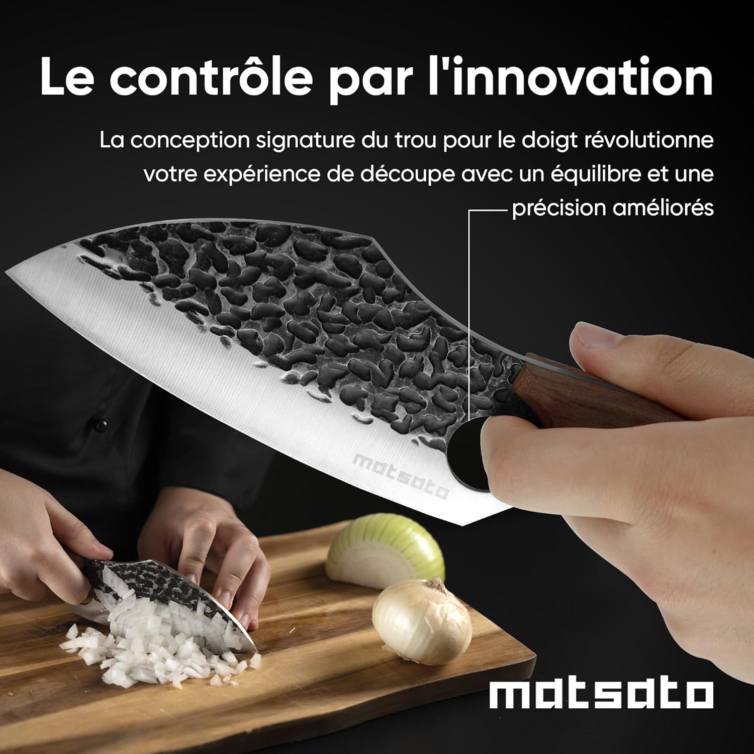 Matsato - Set professionnel 3 pièces - lames acier, poignée bois