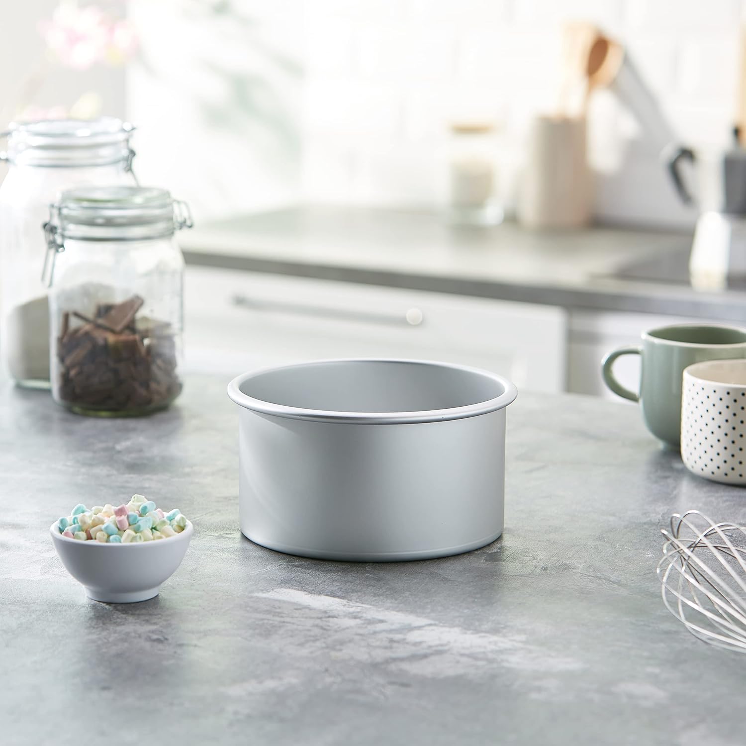 PME - moule à gâteau rond aluminium anodisé 178x102 mm, argent