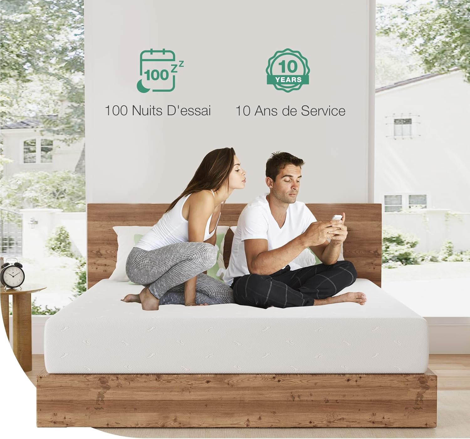 Novilla - Matelas 7 zones - 140x200 cm - mousse froide, housse amovible, 18 cm