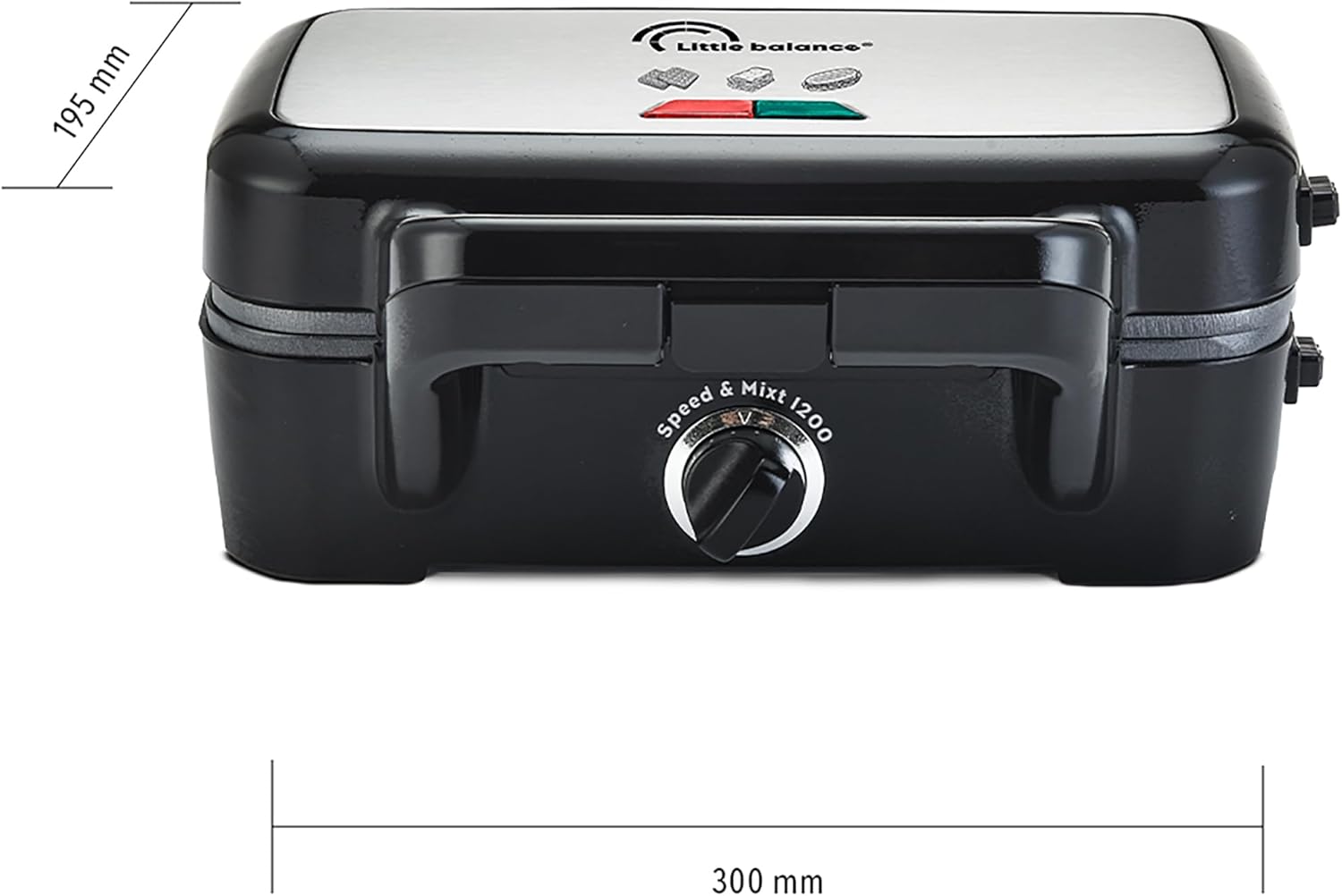 Little Balance - gaufrier/grill 2en1 inox, 1200W, plaques amovibles, 8368