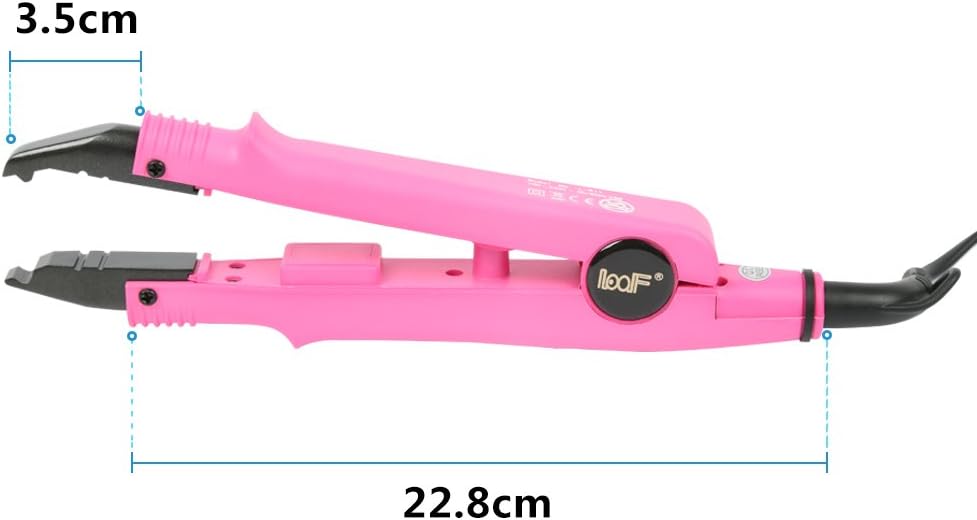 Qliver - Pince professionnelle extension cheveux - Température constante - Rose