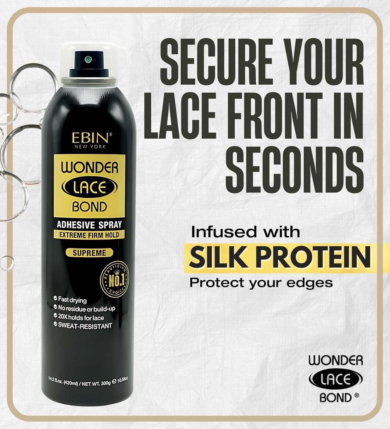 EBIN New York - Wonder Lace Bond Supreme - 420ml - spray adhésif durable SUPREME